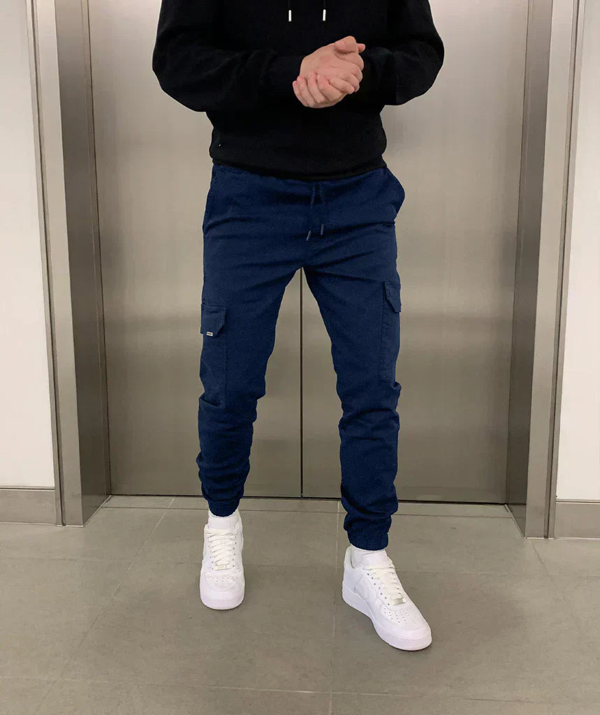 Slim Fit Cargo Pants - Drawstring Waist