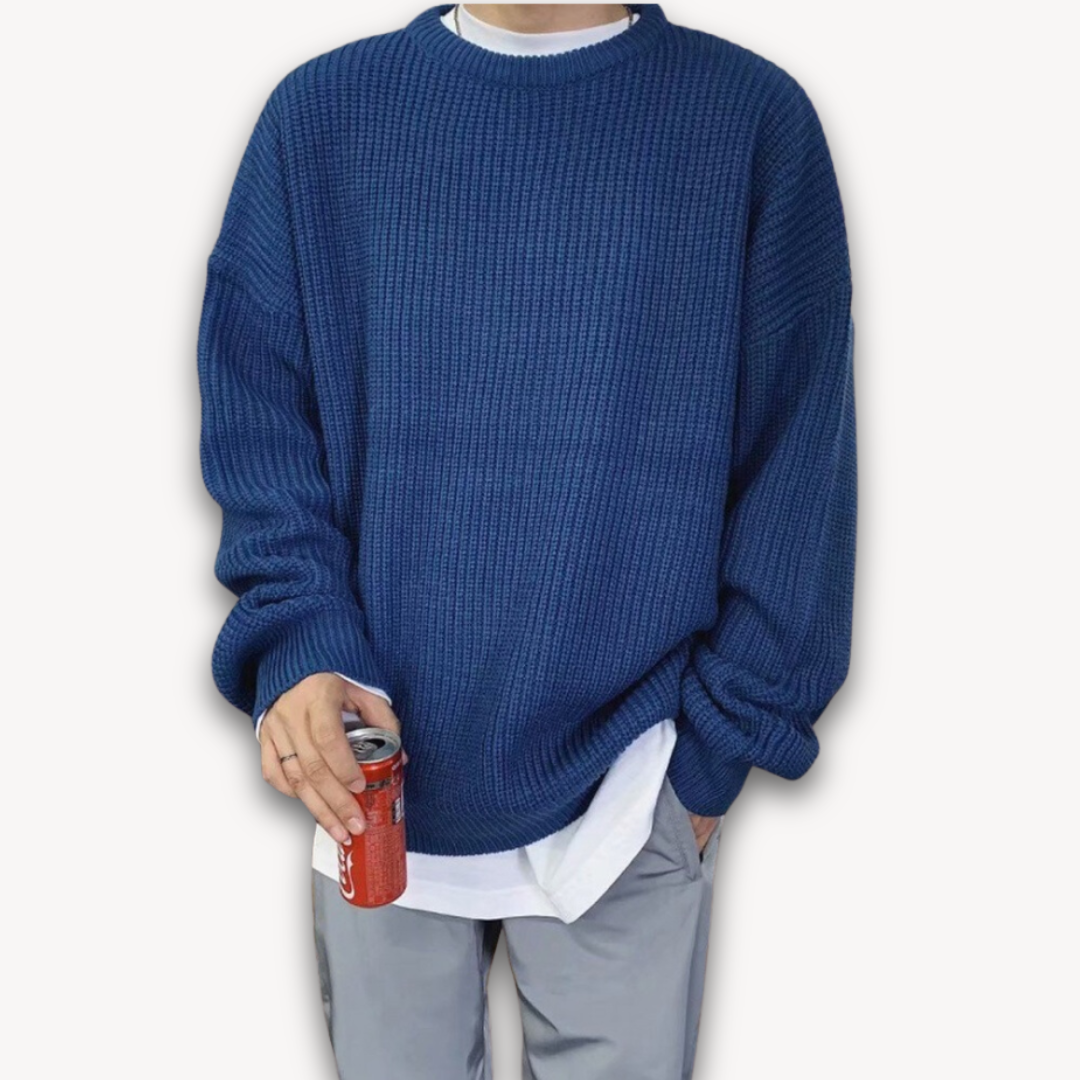 Oversized Knitted Jumper - Casual Loose Fit Pullover