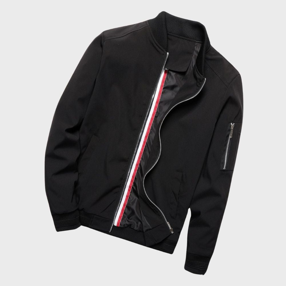 Bomber Jacket - Slim Fit with Zip Pocket Detail