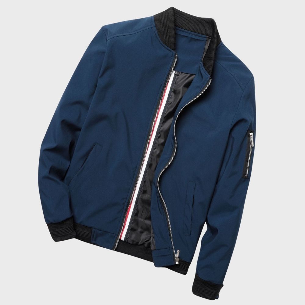 Bomber Jacket - Slim Fit with Zip Pocket Detail