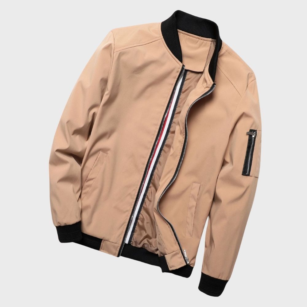 Bomber Jacket - Slim Fit with Zip Pocket Detail