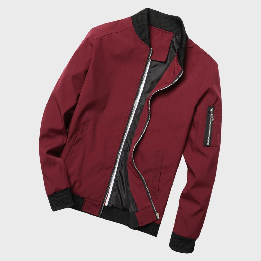 Bomber Jacket - Slim Fit with Zip Pocket Detail
