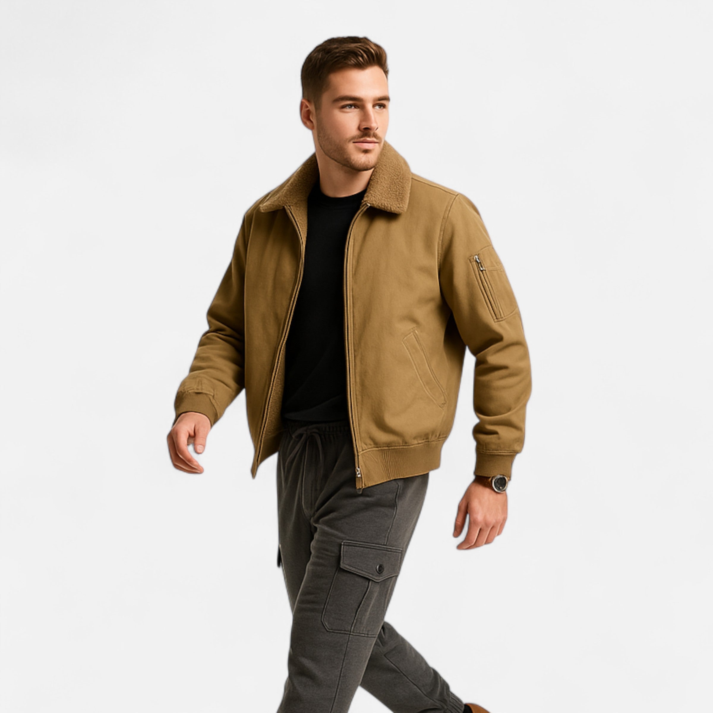 Men’s Padded Bomber Jacket | Warm Lined Workwear Jacket For Autumn And Winter