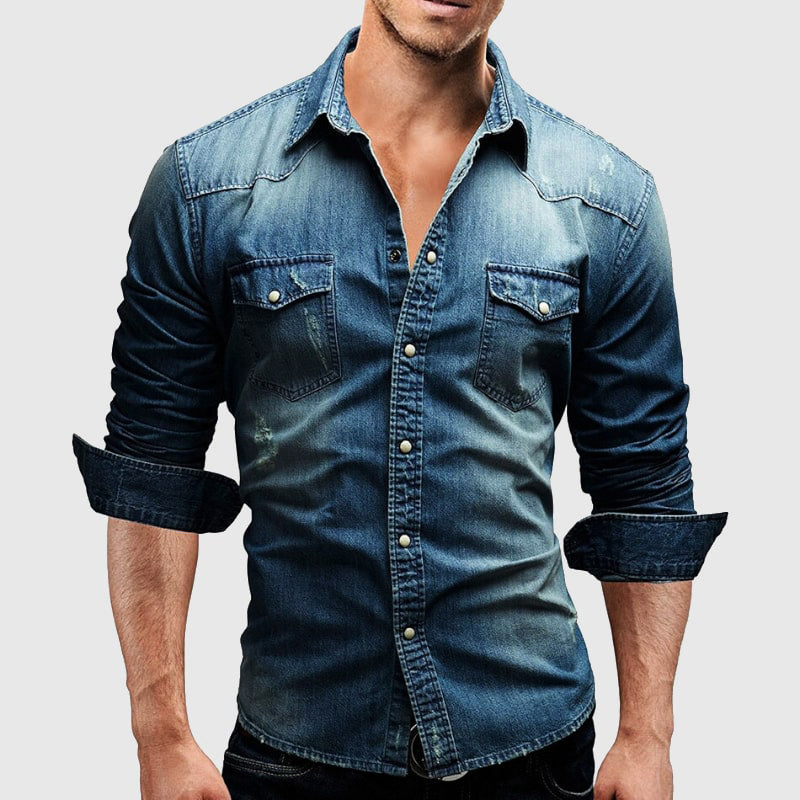 Men's Long Sleeve Denim Shirt