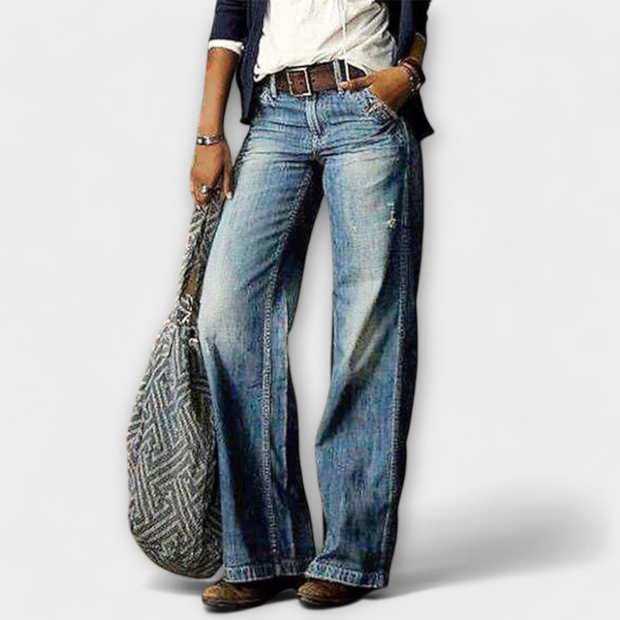 Wide Leg Jeans - Relaxed Fit