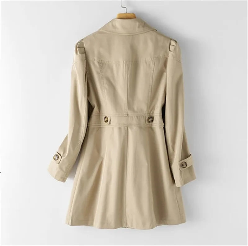 Trench Coat - Single Button Front with Tailored Style