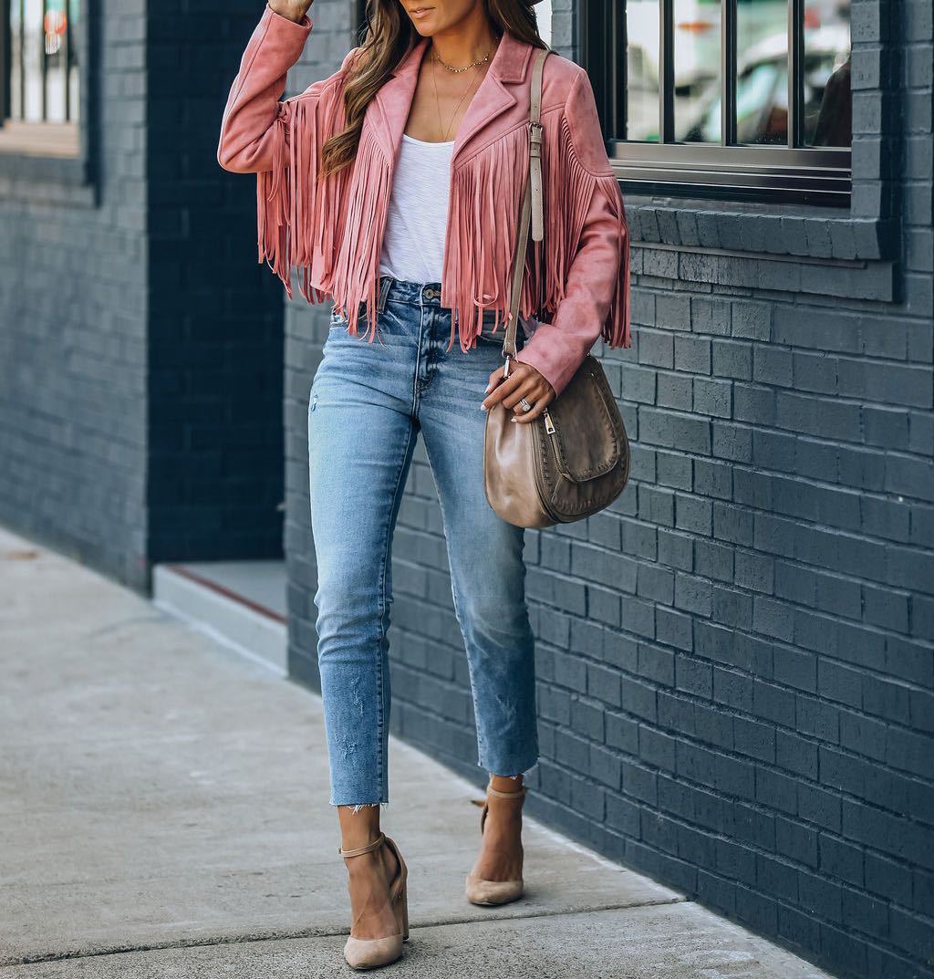 Fringe Jacket - Western Style with Lapel Collar