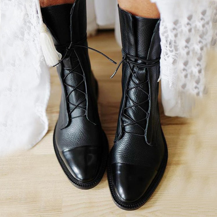 Lace Up Boots | Classic Mid Calf Design