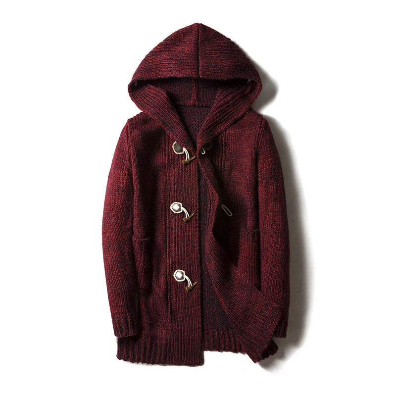 Hooded Cardigan - Toggle Front Closure