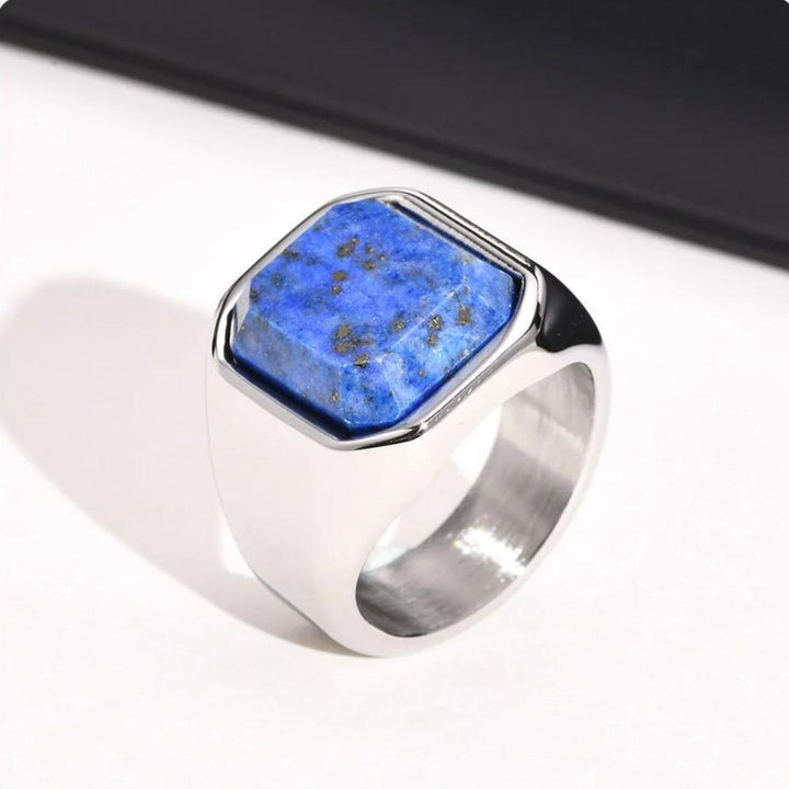 Thorne | Signet Ring with Striking Blue Stone Inlay and Durable Design