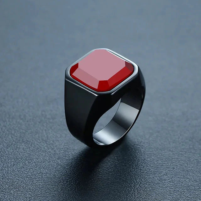 Thorne | Signet Ring with Striking Blue Stone Inlay and Durable Design