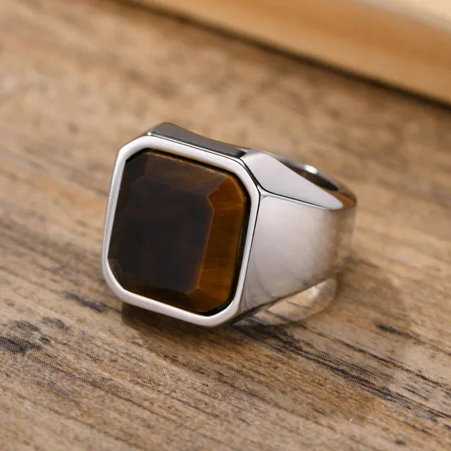 Thorne | Signet Ring with Striking Blue Stone Inlay and Durable Design