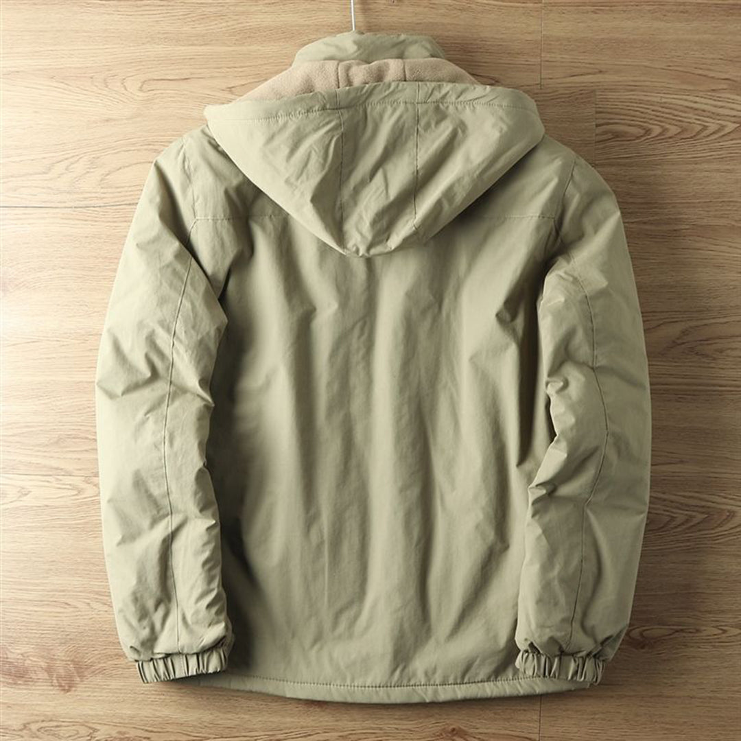 Outdoor Jacket - Zip Front with Hooded Design