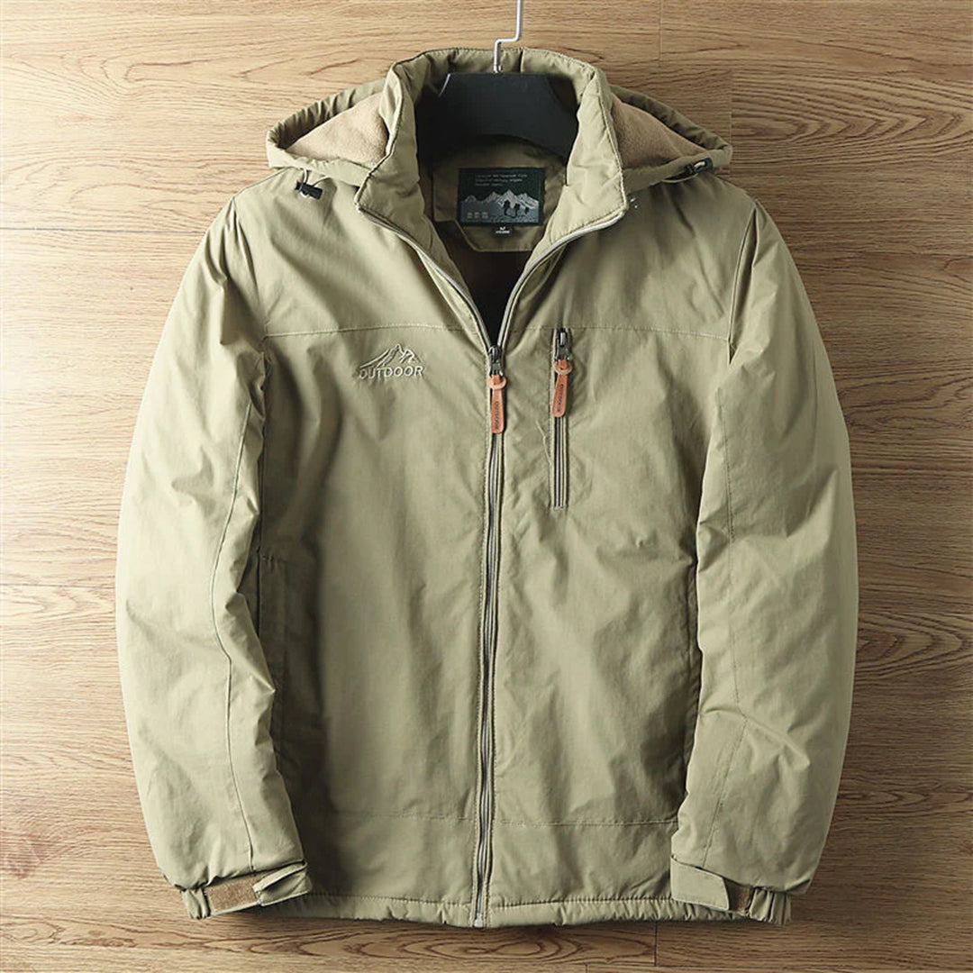 Outdoor Jacket - Zip Front with Hooded Design