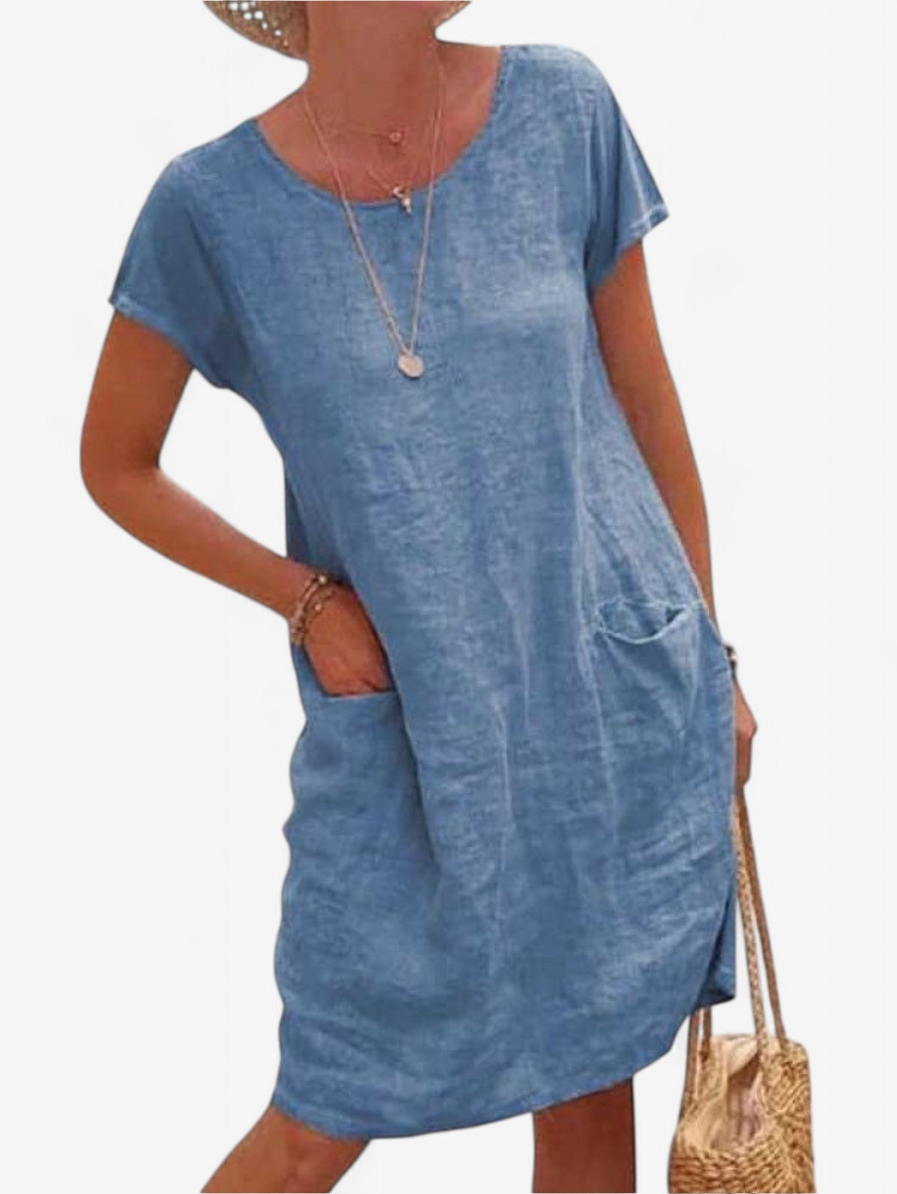 Women's Short Sleeve Summer Midi Dress