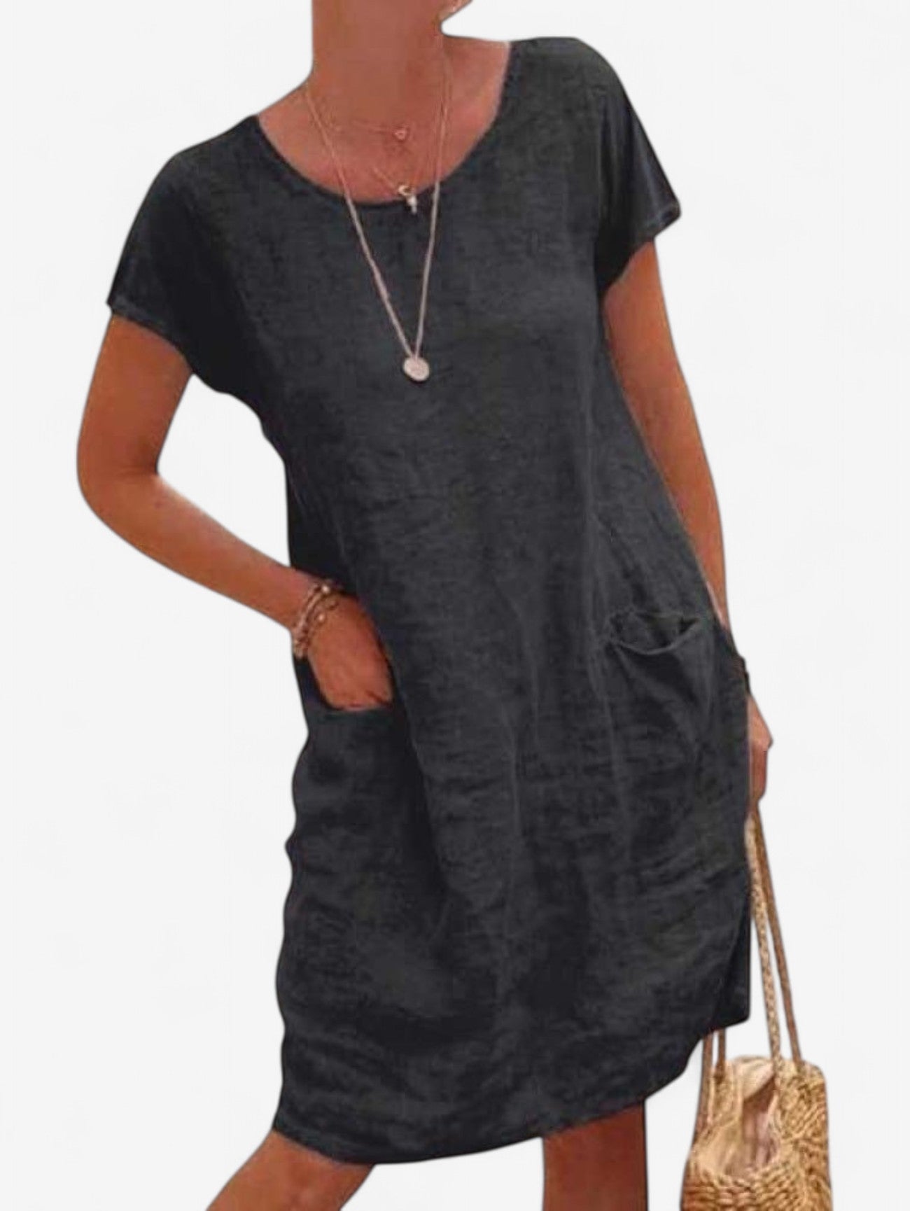 Women's Short Sleeve Summer Midi Dress