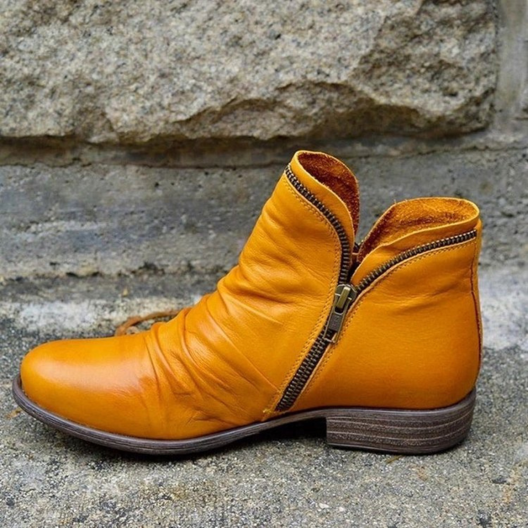 Ankle Boots | Side Zip with Low Block Heel