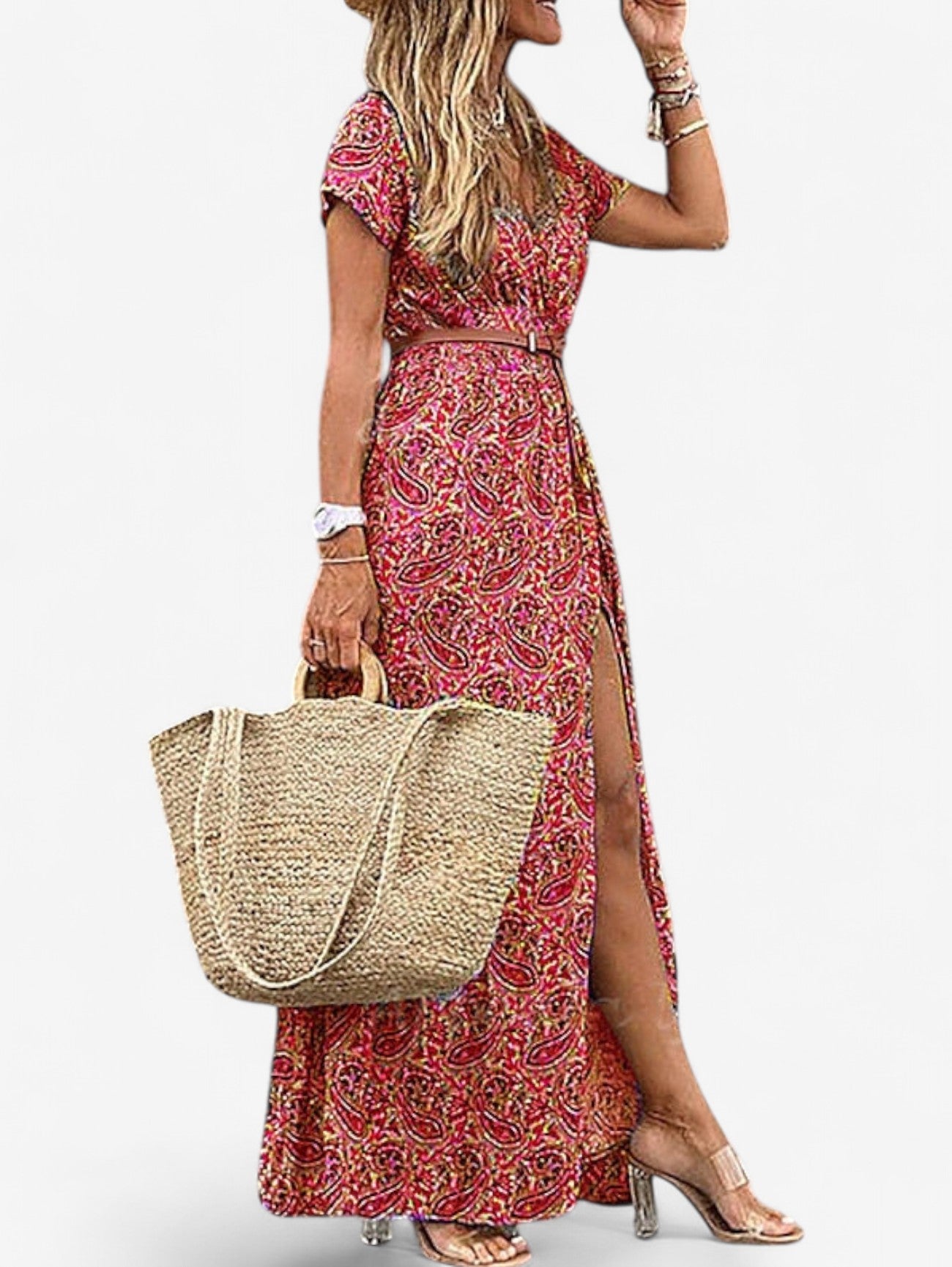 Women's Wedding Guest Wrap Maxi Dress