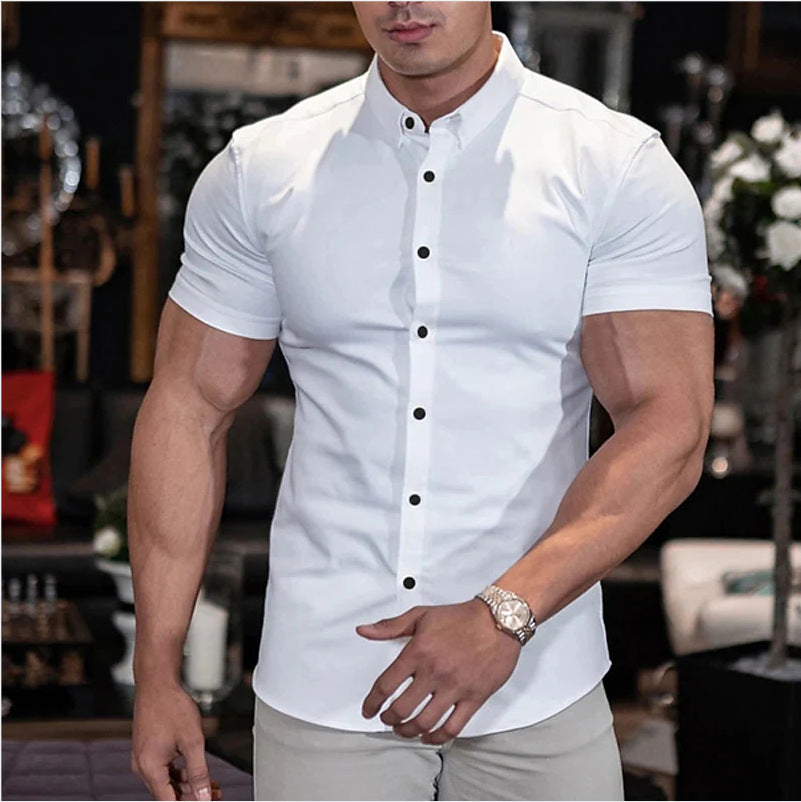 Men's Tight Button Down Polo Shirt