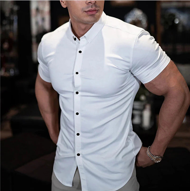 Men's Tight Button Down Polo Shirt