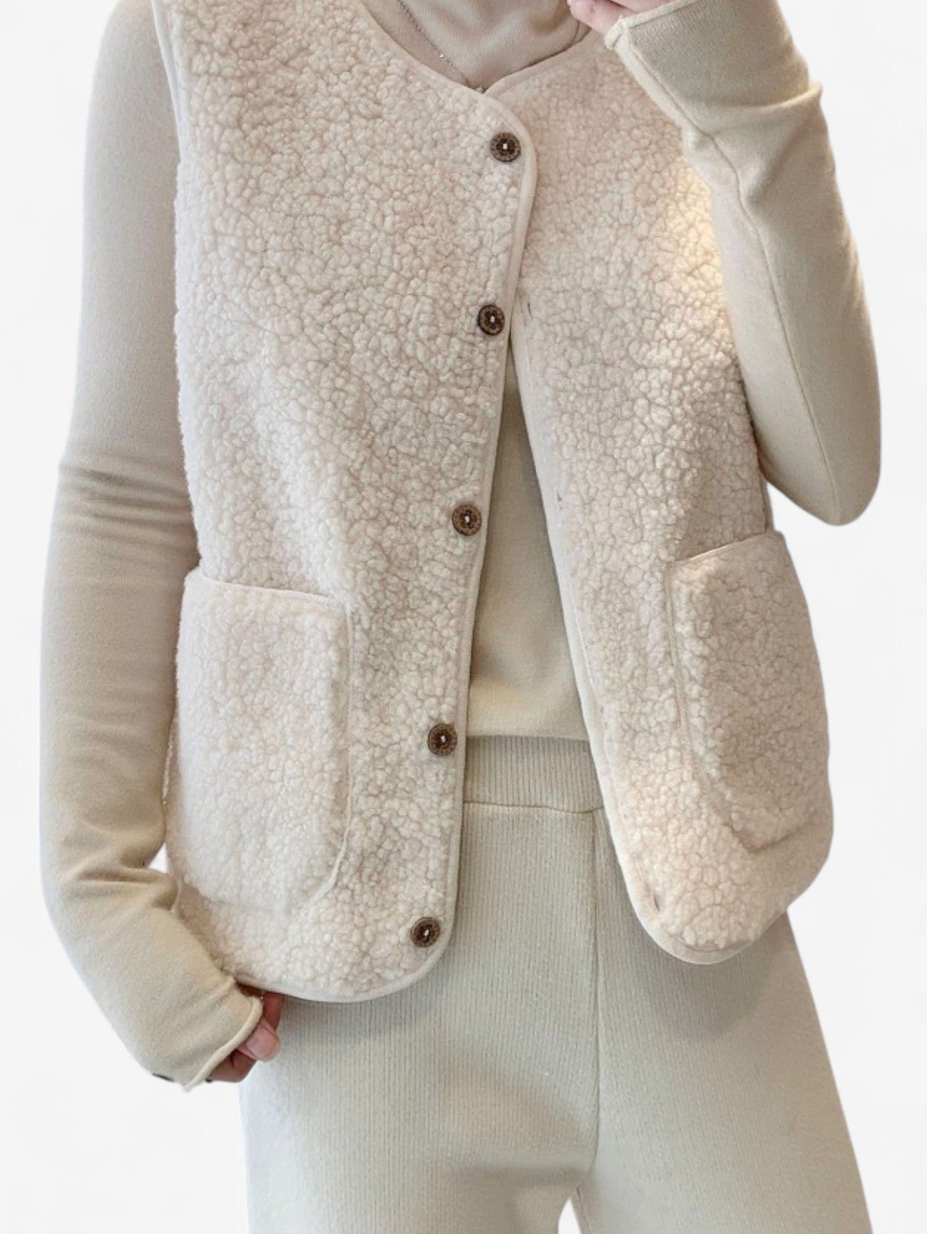 Women’s Sleeveless Button Down Vest Outerwear Jacket