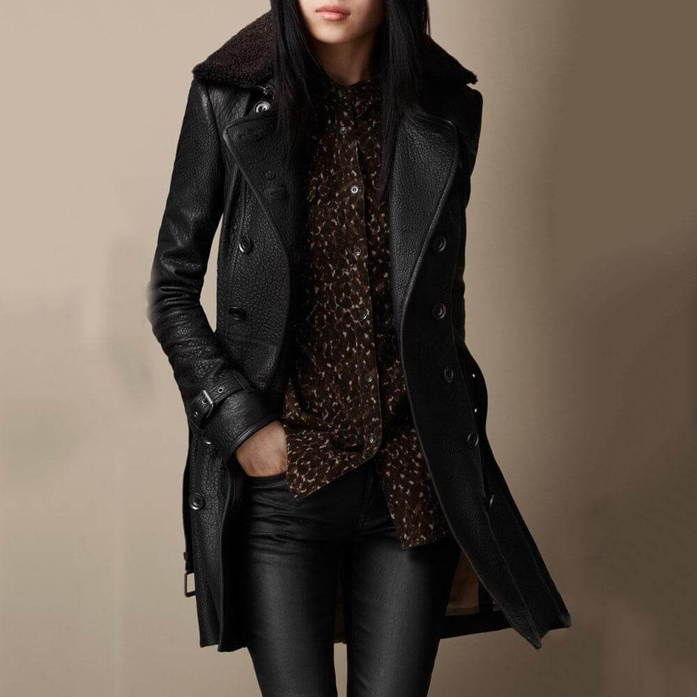 Long Trench Coat - Double Button Front