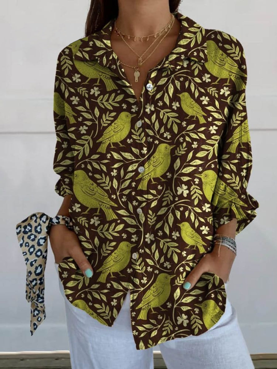 Button Down Blouse - Long Sleeve Relaxed Fit