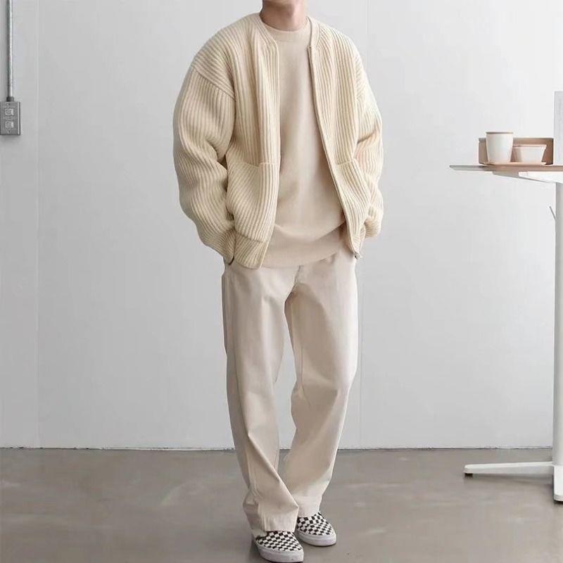 Knitted Cardigan - Relaxed Fit with Button Front