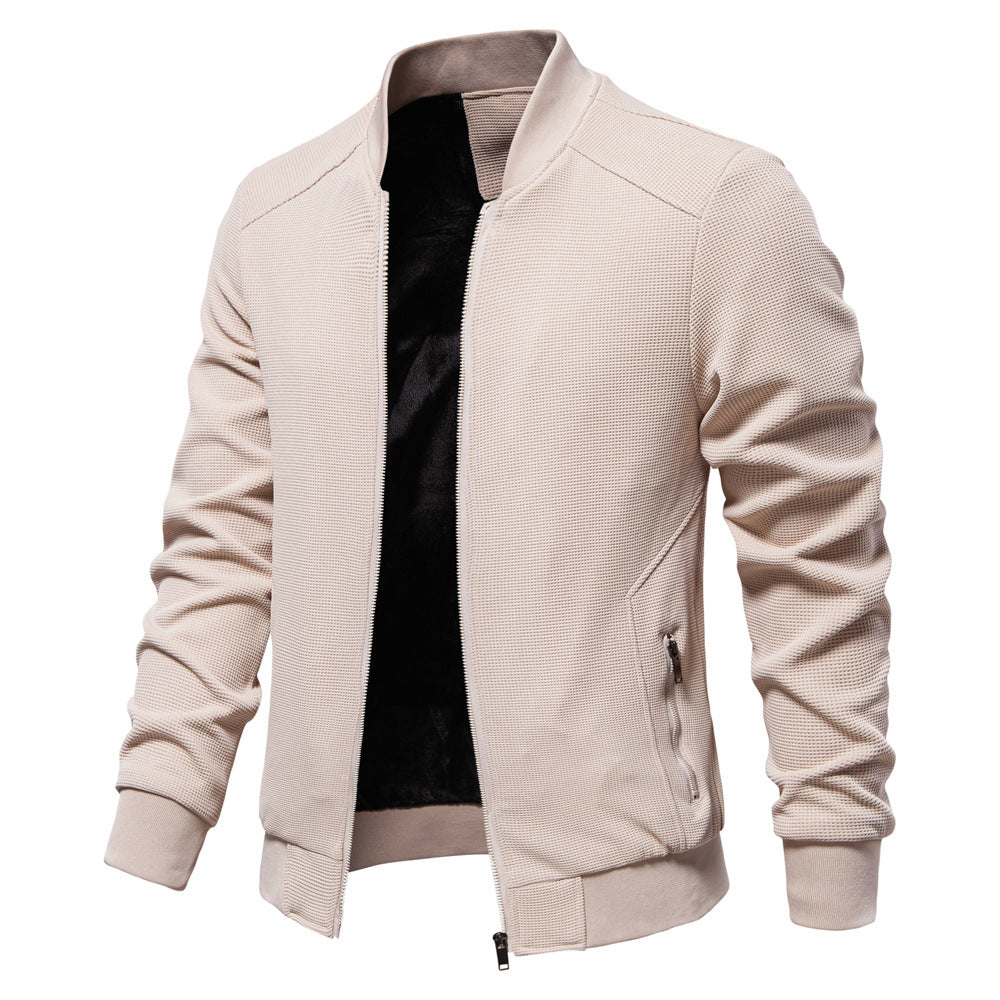 Bomber Jacket - Zip Front Ribbed Hem