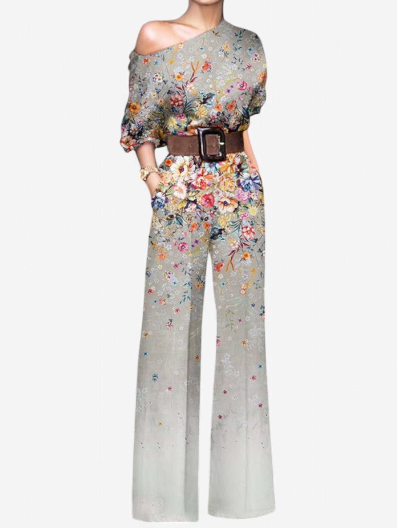 Women's Off Shoulder Print Jumpsuit