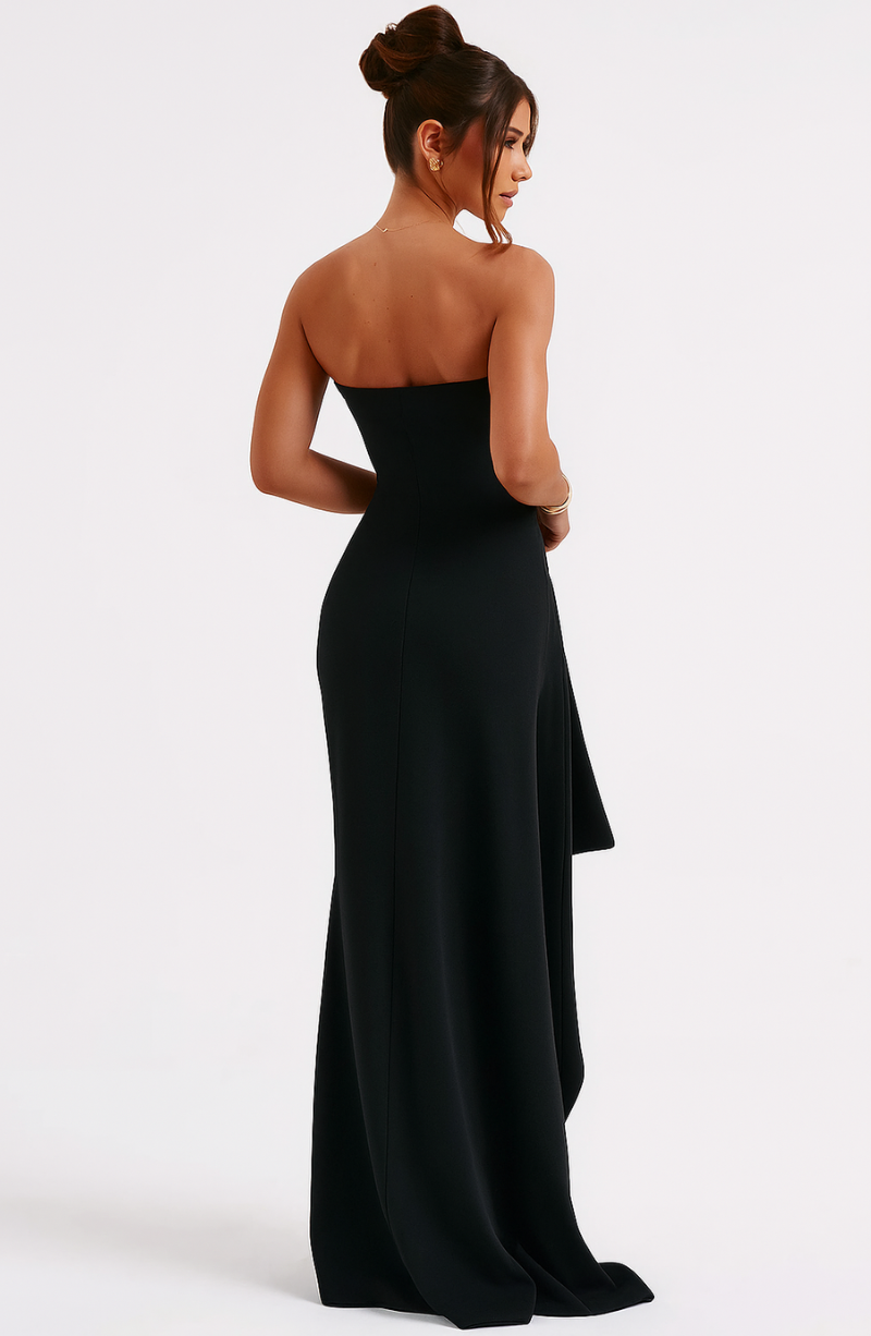 Women’s Strapless Maxi Dress | High Slit Bodycon Evening Gown