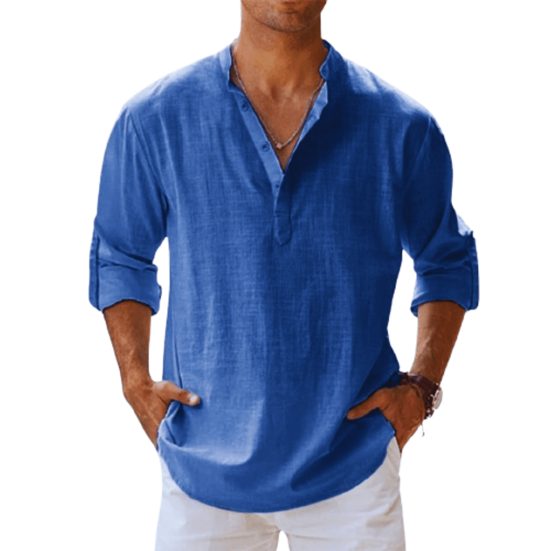 Men’s Casual Long Sleeve V-Neck Shirt