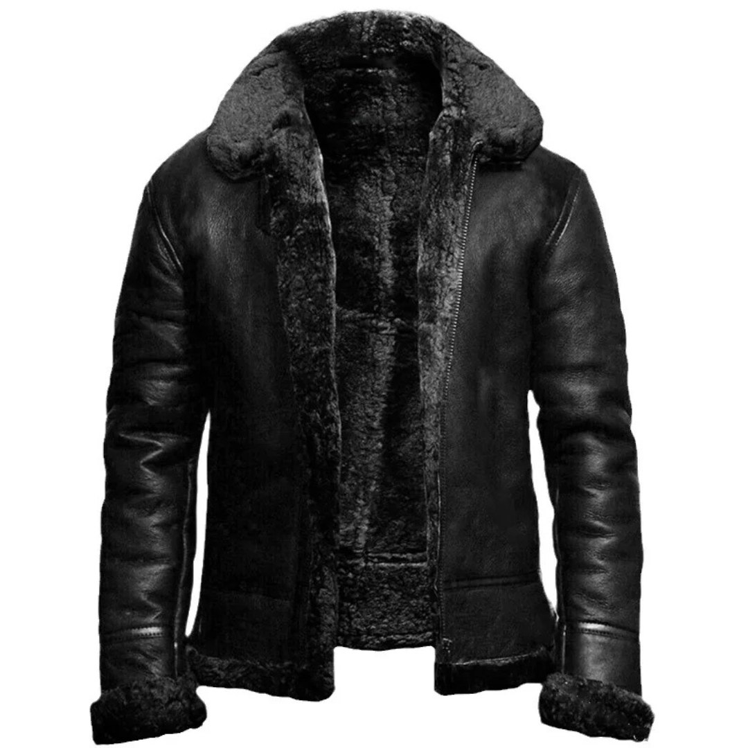 Shearling Jacket | Classic Zip Front Aviator Style