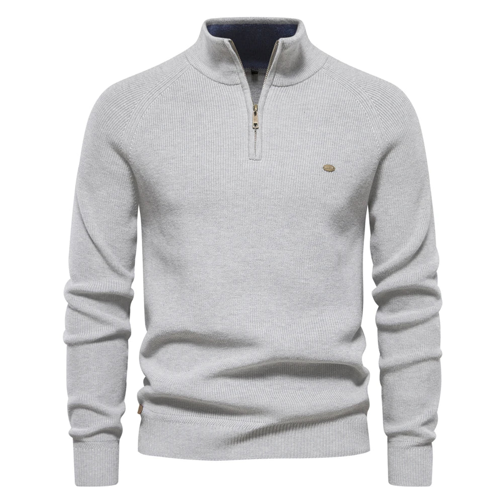 Quarter Zip Knitted Jumper | Pullover