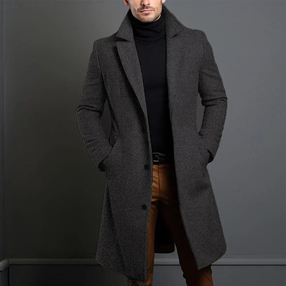 Long Coat - Single Breasted with Structured Lapels