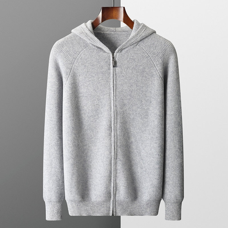 Zip Hoodie - Relaxed Fit with Drawstring Hood