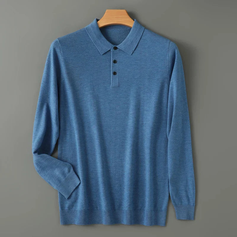 Long Sleeve Polo Shirt | Classic Button Design