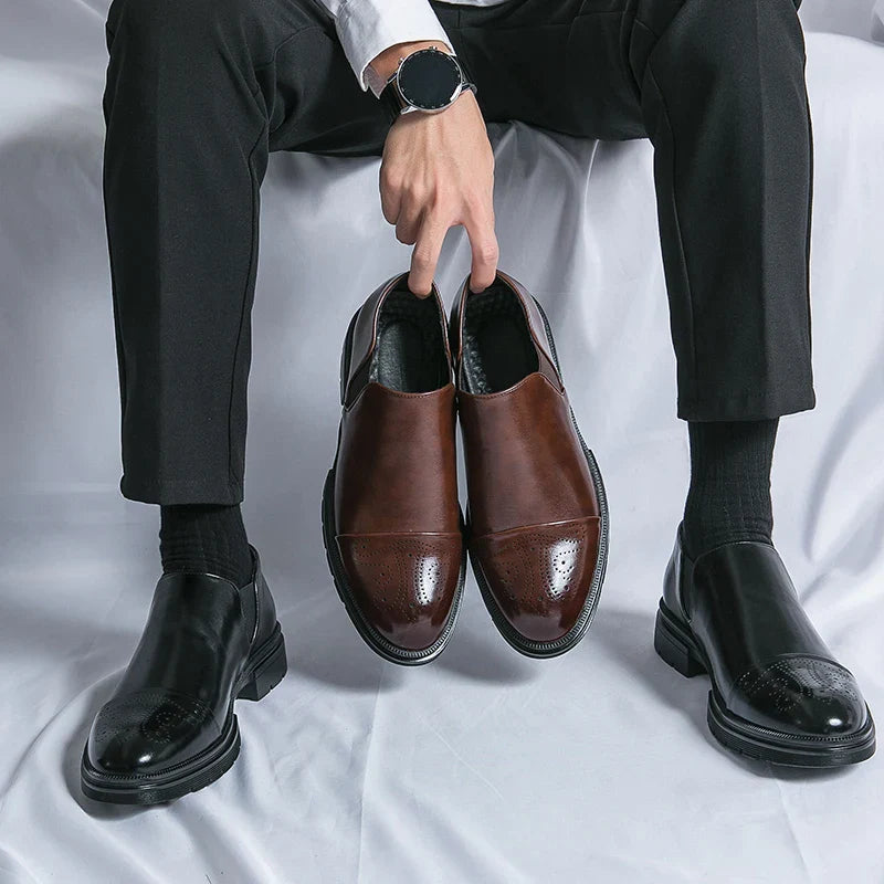 Slip On Dress Shoes - Classic Formal Cap Toe Design