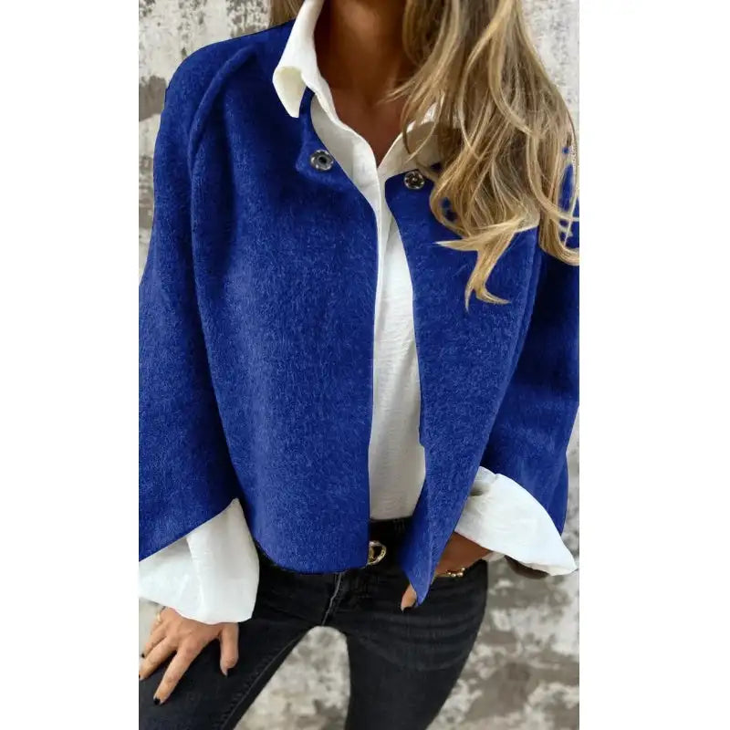 Cropped Open Front Cardigan - Long Sleeve