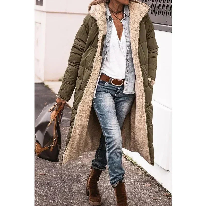 Longline Puffer Coat | Hooded Full Length with Warm Lining