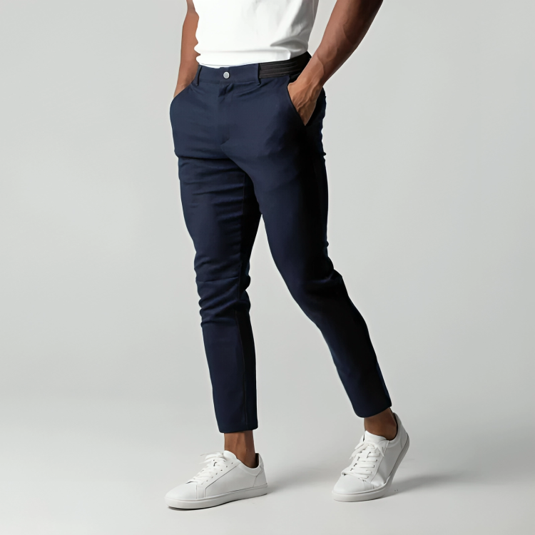 Slim Fit Chino Trousers - Tapered Leg with Pockets