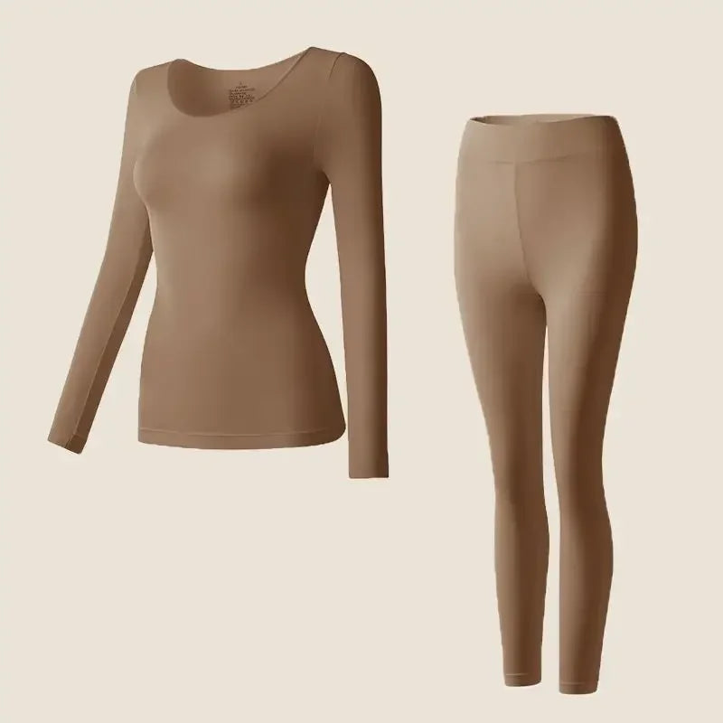 Thermal Underwear Set - Long Sleeve Top with Slim Leggings