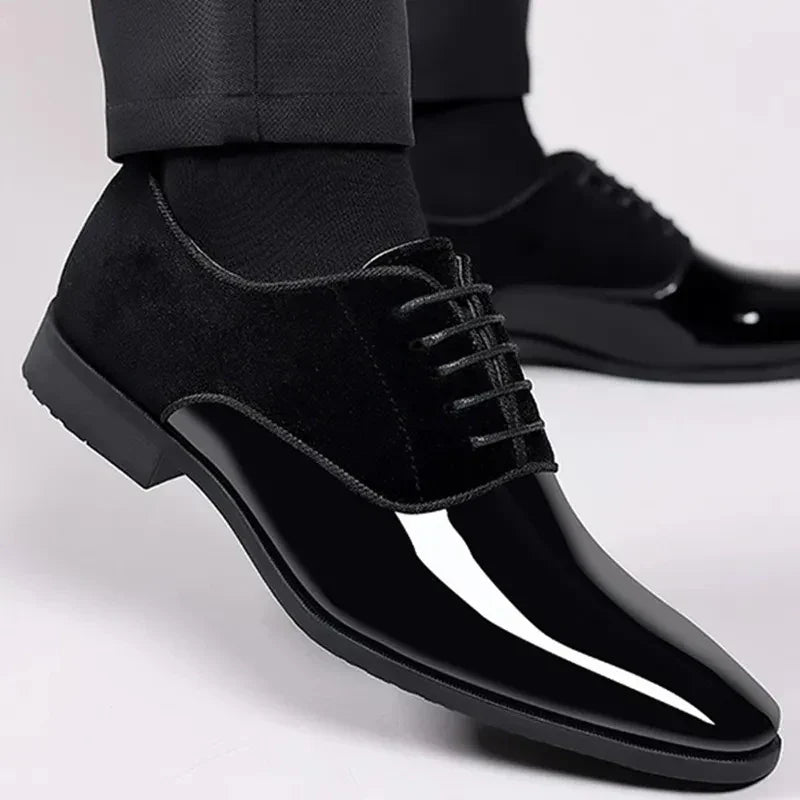 Oxford Dress Shoes - Contrast Finish with Lace Up Design