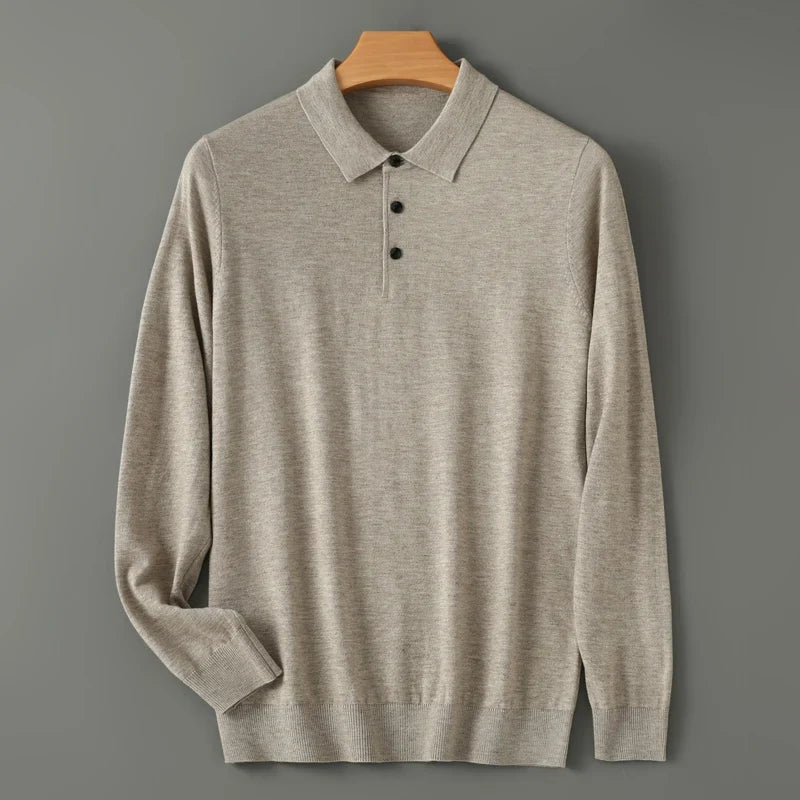 Long Sleeve Polo Shirt | Classic Button Design