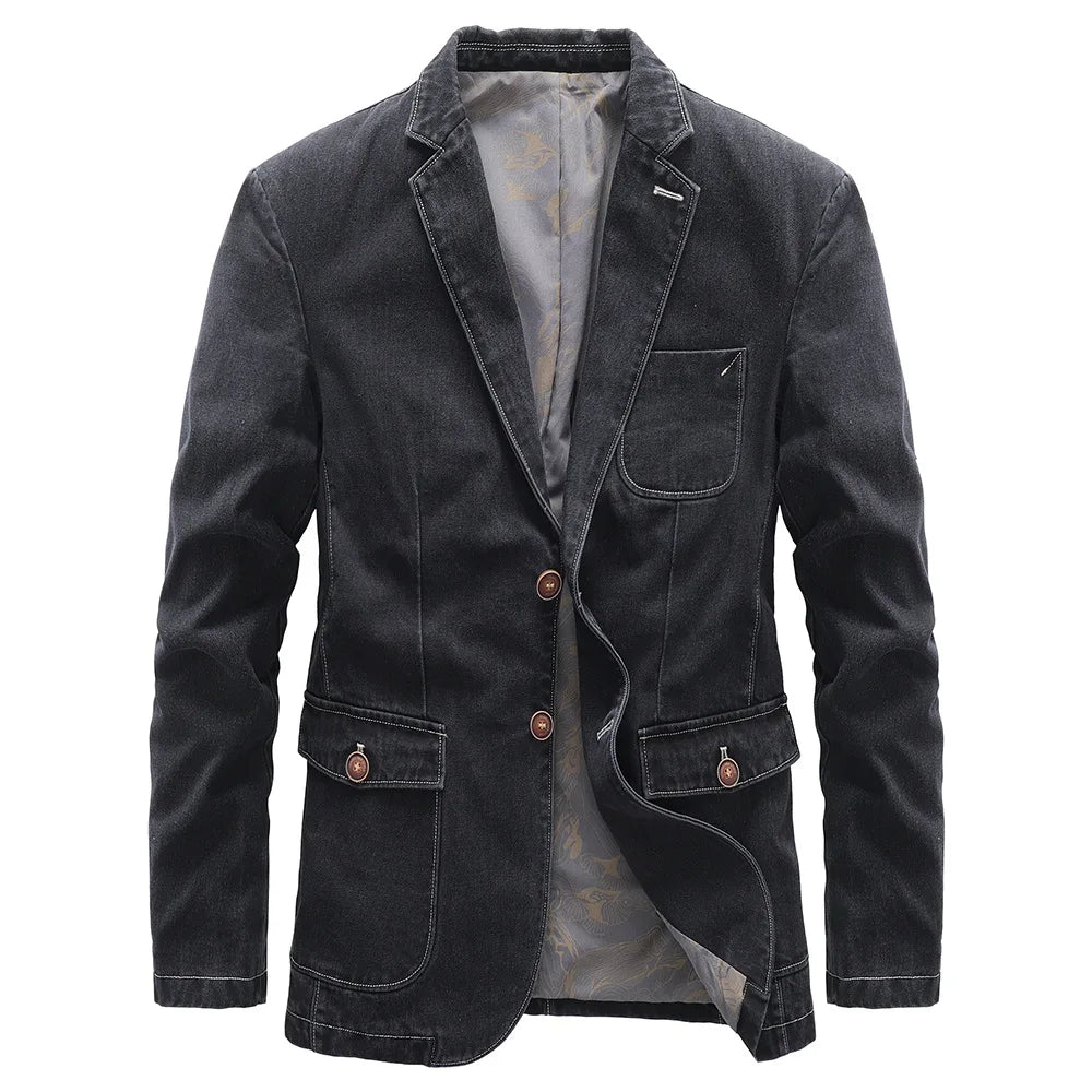 Denim Jacket | Classic Tailored Two Button Style