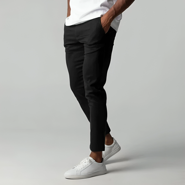 Slim Fit Chino Trousers - Tapered Leg with Pockets