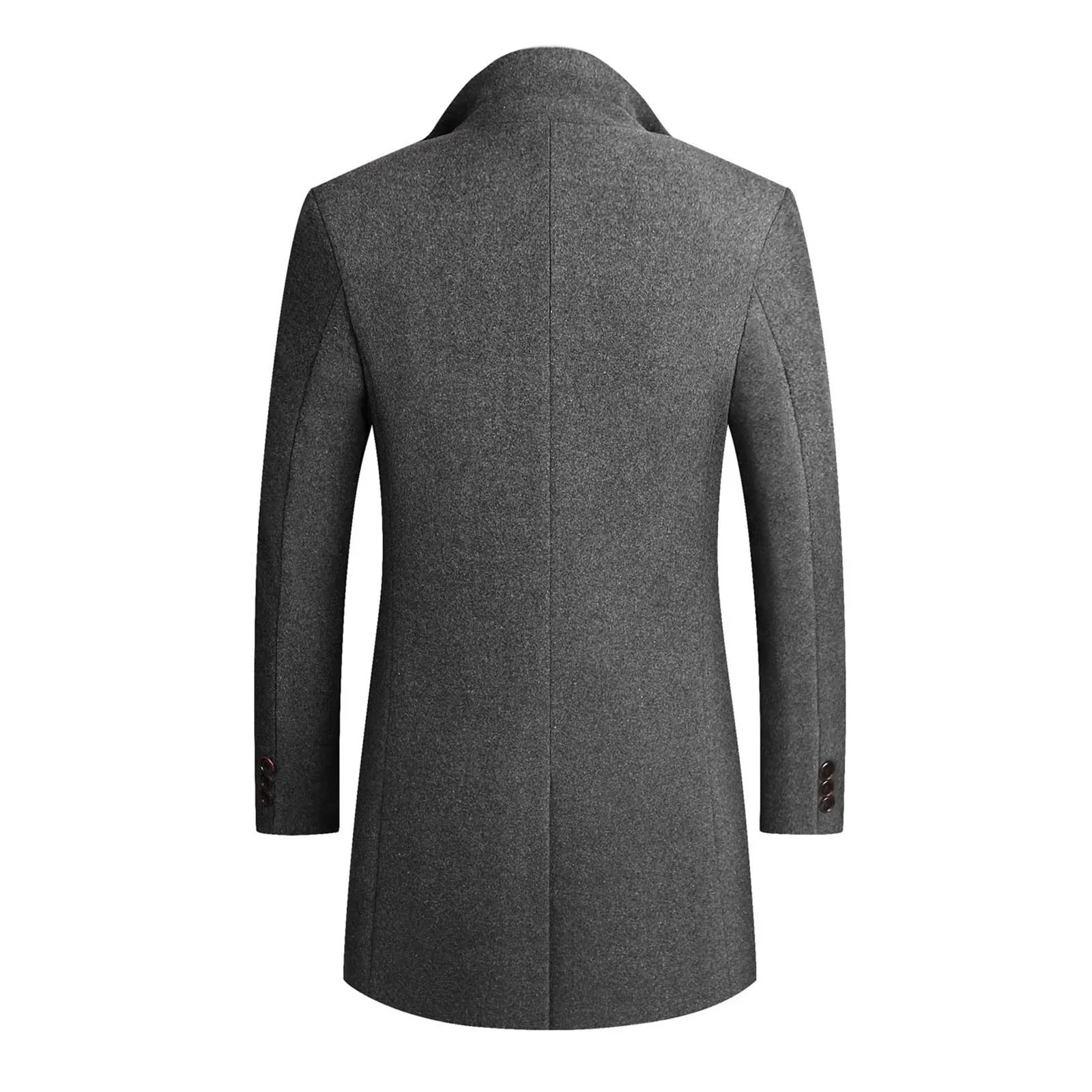 Long Overcoat - Classic Button Front with Notch Lapels