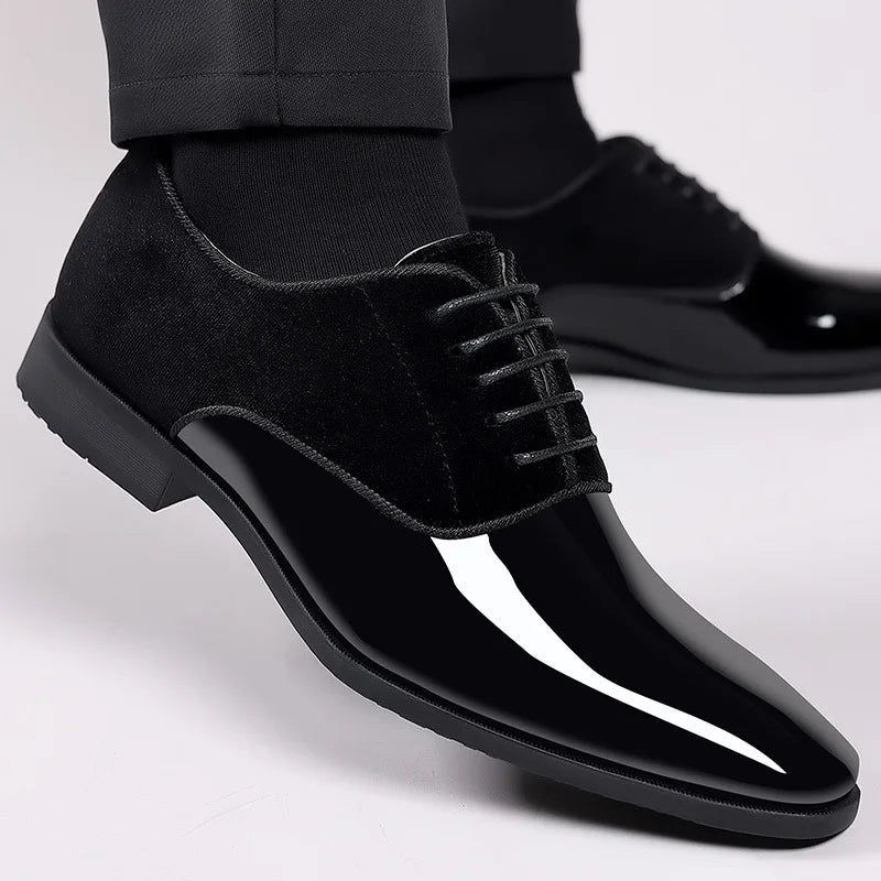 Oxford Dress Shoes - Contrast Finish with Lace Up Design