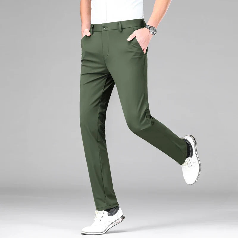Slim Fit Chinos Work Trousers - Button Waist