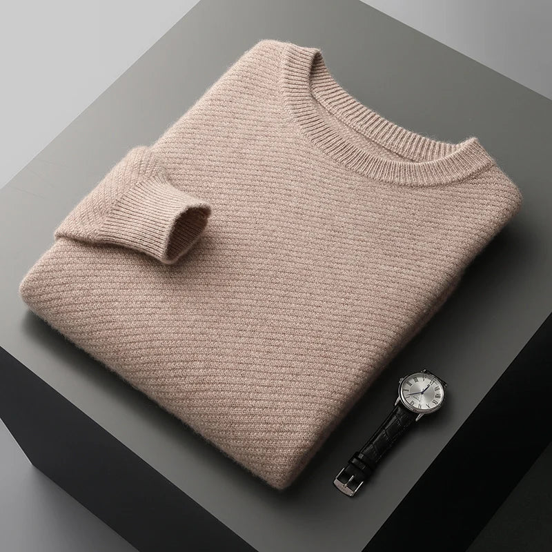 Crew Neck Knitted Jumper - Classic Fit Pullover